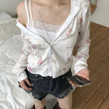 Somu Flower Punching Zip-up Hoodie