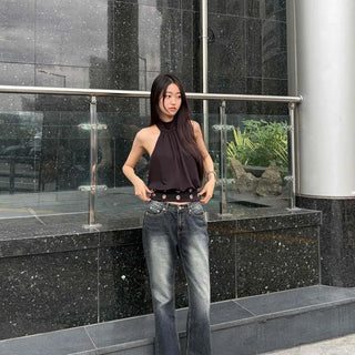 Center Gradient Low-Rise Bootcut Jeans