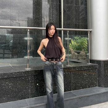 Center Gradient Low-Rise Bootcut Jeans