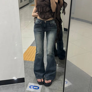 [26SS] Reese's Low-Waist Dark Blue Bootcut Pants