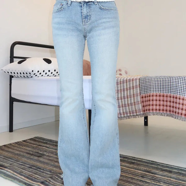Pale Frinche Light Wash Bootcut Denim Pants