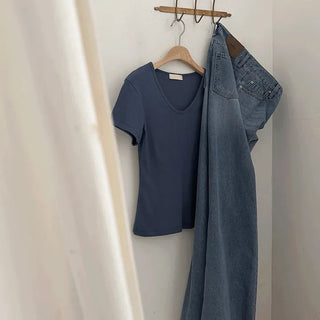 Yves Ribbed Tee -