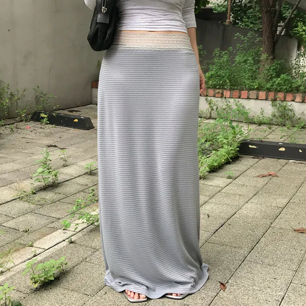 Kitri sagging striped long skirt