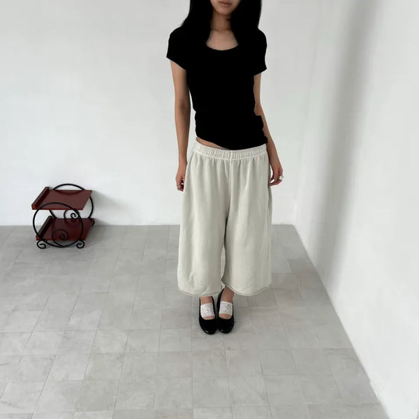 SLUB U NECK T (3 COLOR)