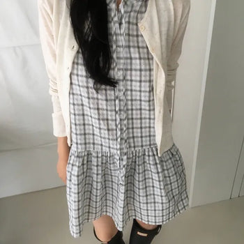 Sleeveless Check Dress