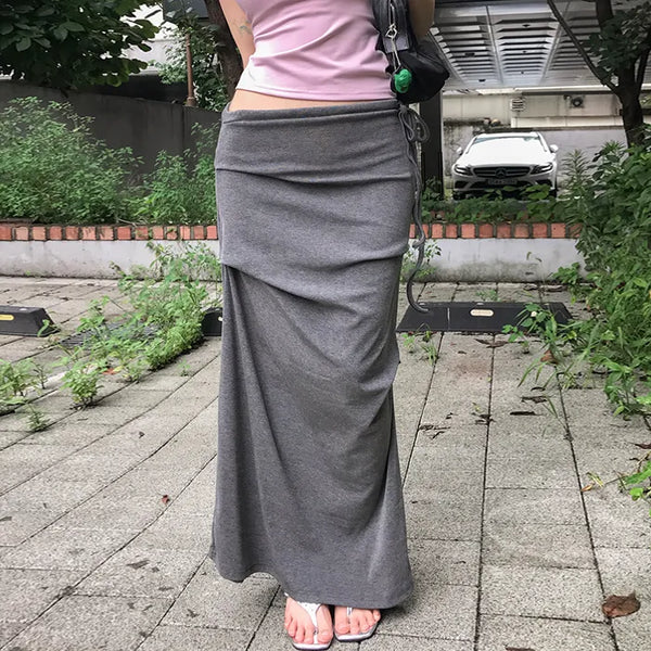 Railf Asymmetrical Drape Long Skirt