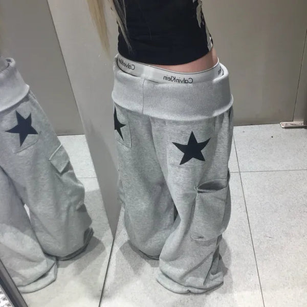 Folding Back Star Cargo Pants