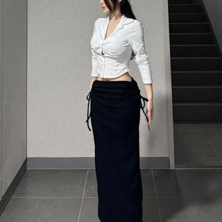 Maka Side Shirred Maxi Skirt