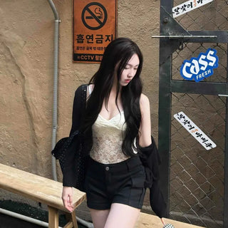 High-Waisted Cargo Hip-Padded Stretch Spandex Slim Fit Pocket Shorts