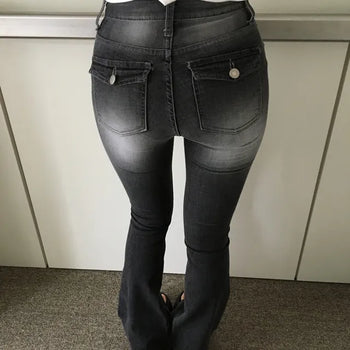 *Mu&d* Back Pocket All-Brush Bootcut Denim