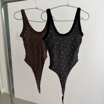 Rosein Flower Sleeveless Bodysuit
