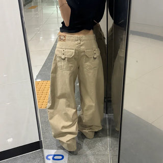 [26SS] Slub D-ring Low-waist Wide Pants
