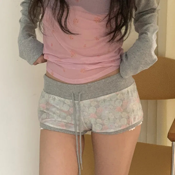 Flohy Terry Lace Banding Micro Shorts