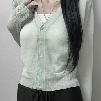 Beach Linen See-through V-Neck Cardigan