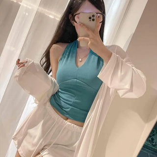 Tencel V-Neck Button Loose Fit Cardigan