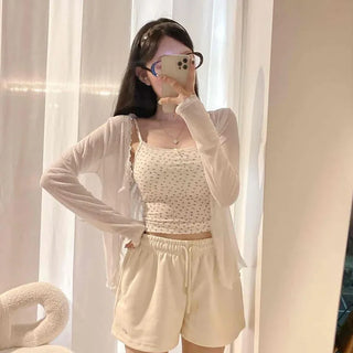 Flower Lace Ribbon Padded Square Neck Slim Fit Semi-Crop Sleeveless