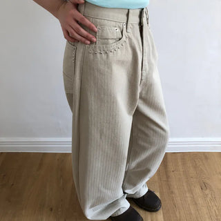 Orchid Herringbone Wide Pants
