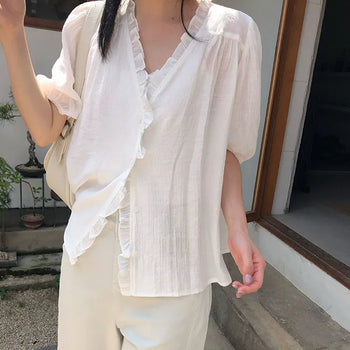 Dada Frill Short Sleeve Blouse
