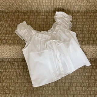 Series Lace Frill Cap Sleeve Sleeveless Blouse