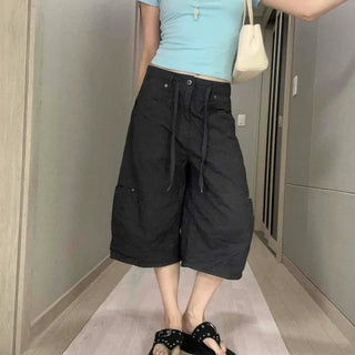 Back Cross Lace Patch Slim Fit Crop Knit Short Sleeve Tee