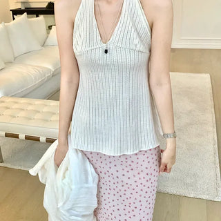 Jacquard Halter Sleeveless