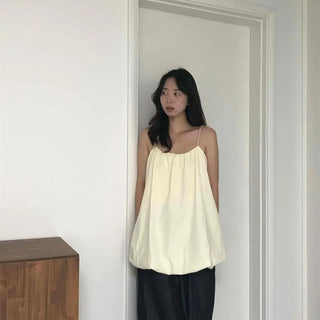 Rustling Shirred Beaded Balloon Sleeveless Water-Resistant Mini Dress