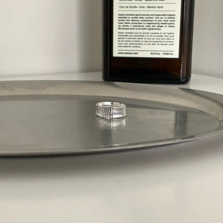 Elve Wide Pleated Open Ring