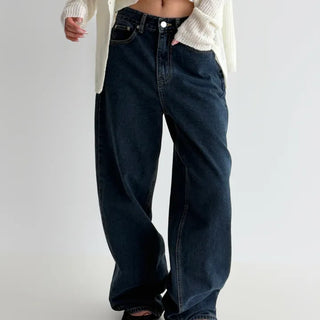 Semi-balloon fit denim pants