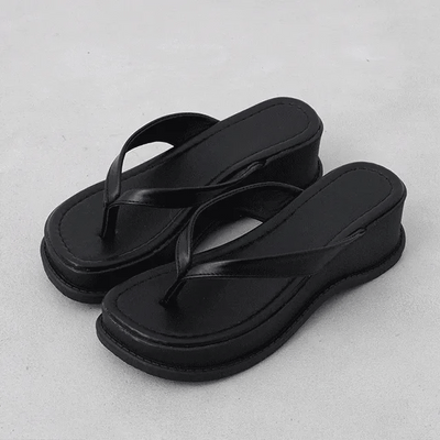 Wedges Platform Flipflops Midheels Medium Heels Platform Sandals Slippers Vacation Summer Holiday Beach Flipflops Shoes Footwear L12288