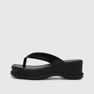 Wedges Platform Flipflops Midheels Medium Heels Platform Sandals Slippers Vacation Summer Holiday Beach Flipflops Shoes Footwear L12288