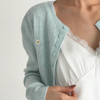 Daisy Pastel Cable Cardigan