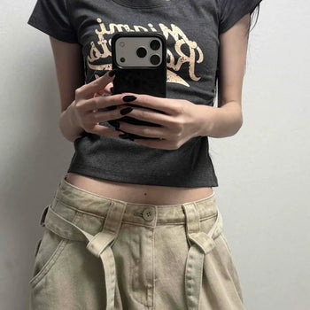 Vintage Rocket Lettering Short Sleeve T-shirt