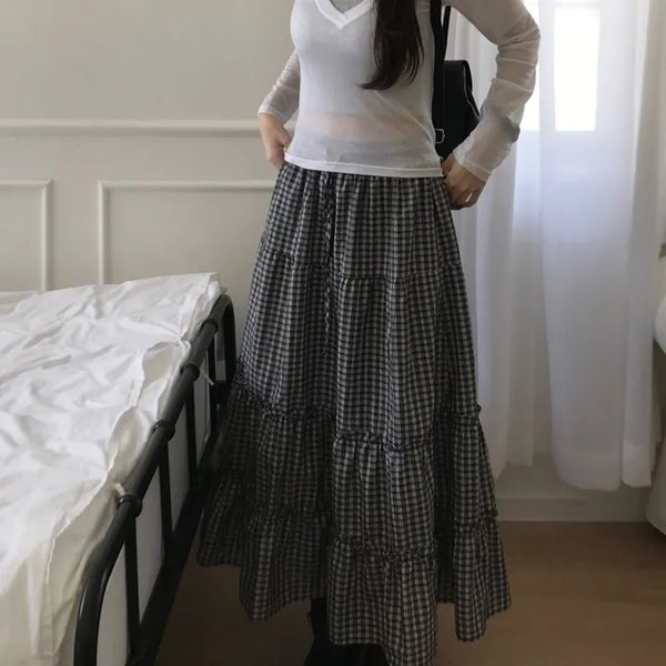 River check long skirt (one color)