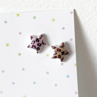 (2 colors) Leopard Star Surgical Bar Piercing Leopard Gyaru Inner Conch Outer Conch