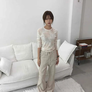 *Pocket Point* Multi-Pocket Cargo Bootcut Cotton Long Pants