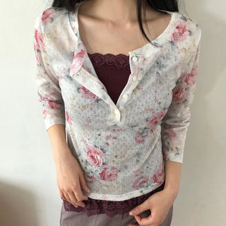 Isha Flower 3/4 Sleeve T-shirt