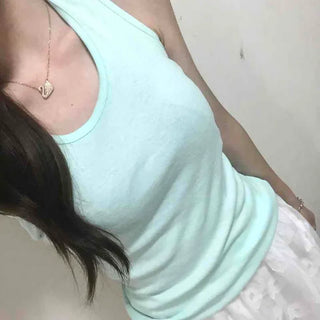 Halter Neck U-Neck Slim Fit Cotton Vivid Breast Cover Sleeveless Top