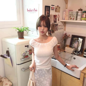 Two-way Baby Puff Wrinkle Short Sleeve T-shirt