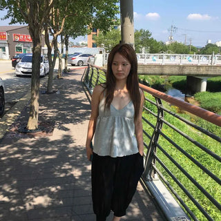 Adjustable Shirred A-Line Layered Inner Delicate Fit Cotton Sleeveless