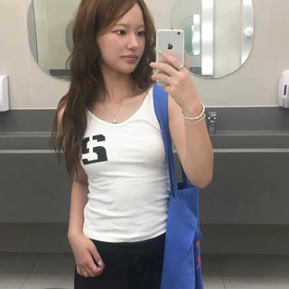 Delicate Fit Round Neck Cotton Blend Strap Sleeveless Top