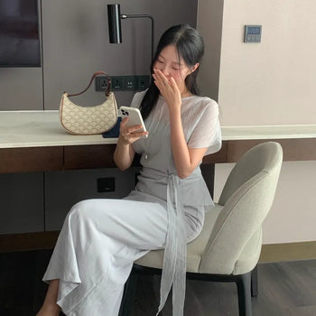Benie Wrinkle Strap Short Sleeve Blouse
