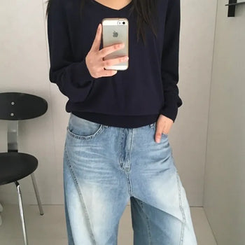 Blur Deep V Soft Knit