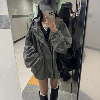 [26FW/Oversized] Kuchi Washed Hooded Short Field Jacket
