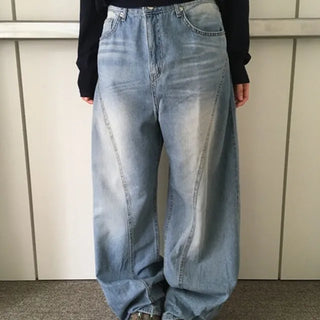 Curved Loose Wide Pants