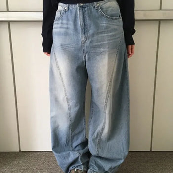 Curved Loose Wide Pants