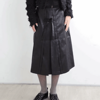 Knit Rose Unbalanced Skirt