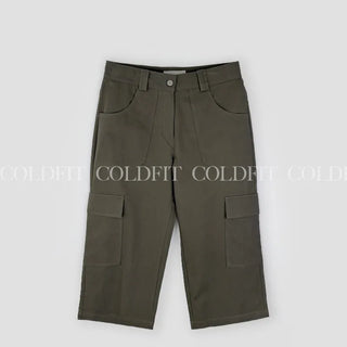 Cotton Cargo Capri Pants