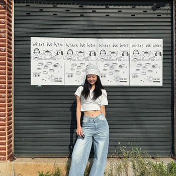 Low-Rise Washed Loose Fit Wide Jeans with Pocket Cuffs and Back Hemline