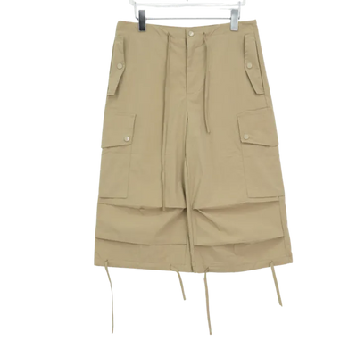 Elise Nylon Wide Capri Bermuda Pants