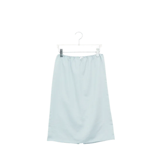 Lugea Satin Lace Back Slit Midi Skirt